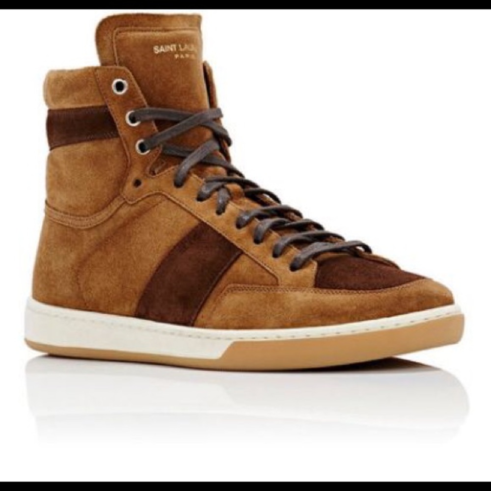 Men’s, Saint Laurent, Color Block Suede High Top